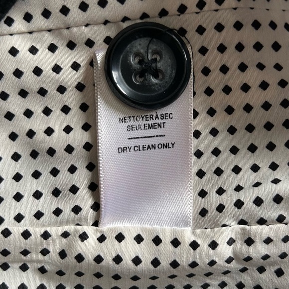 Chic By Jacob Petite Small Black Fitted Blazer Polka Dot Lining Office Siren 90s - Picture 9 of 10